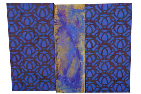 ONDAS DE LUZ 16<br>2020, 80x60cm<br>Óleo s/madera y tela transparente