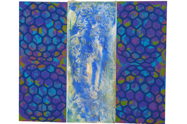 LIGHT WAVES 4<br>2013, 50x60cm<br>oil on Wood & transparent fabric