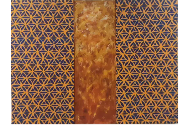 ONDAS DE LUZ 13<br>2014, 60x80cm<br>Óleo s/madera y tela transparente